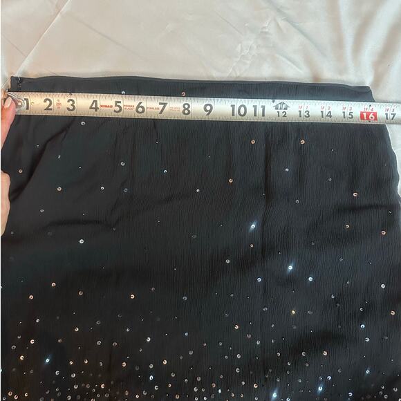 Talbots Black Silk Beaded Sequin Tiered Skirt NWT- 12 - Picture 10 of 10